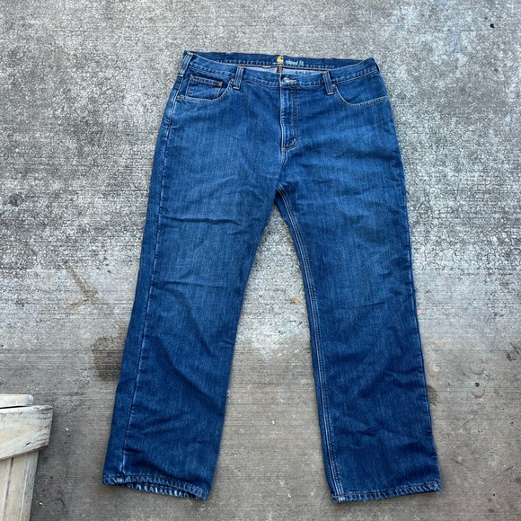 Men's Carhartt Denim Straight Relaxed Fit Leg Pants (Size - 40X30) - Picture 5 of 5